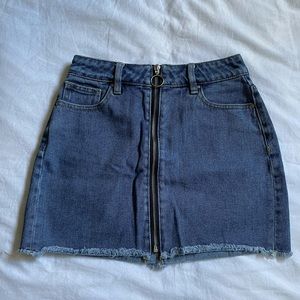 PacSun Zip Up Mini Denim Skirt
